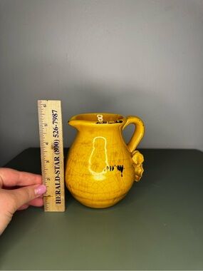 Rustic Yellow Ceramic Mini Pitcher Vase